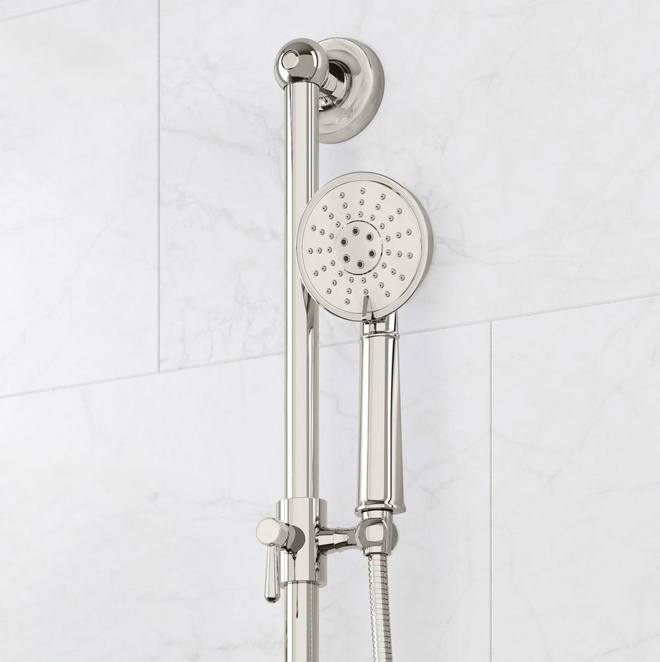 Marceau Thermostatic Shower With 3 Body Sprays, Slide Bar & Hand Shower - Cross - Polished Nickel, , large image number 5