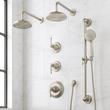 Marceau Thermostatic Shower With Dual Showerheads, Slide Bar & Hand Shower - Lever - Brushed Nickel, , large image number 0