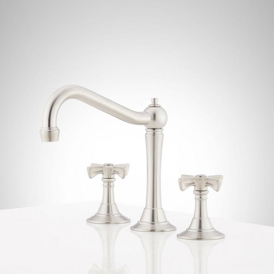 Marceau Widespread Bathroom Faucet - Cross Handles - Brushed Nickel, , large image number 1