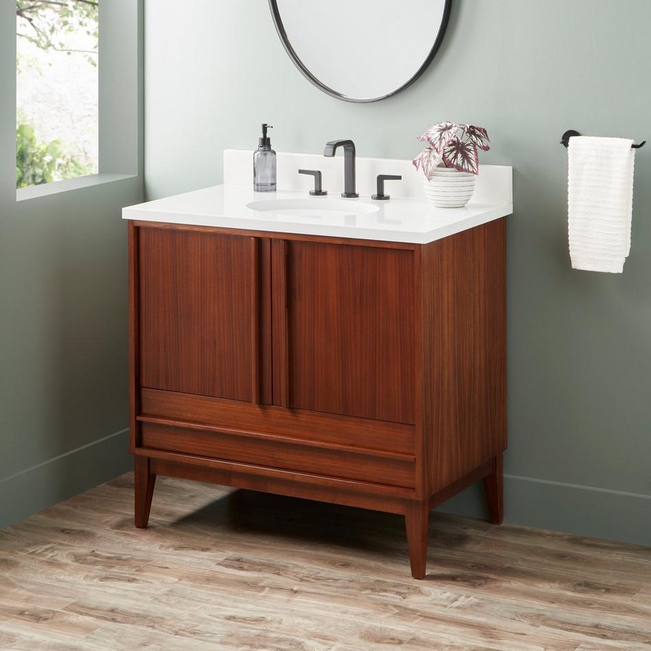 36" Sybill Mahogany Vanity - Outlet - Undermount - Washed Walnut, , large image number 0