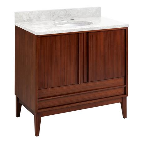 36" Sybill Mahogany Vanity - Outlet - Undermount - Washed Walnut