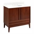 36" Sybill Mahogany Vanity - Outlet - Undermount - Washed Walnut - FW Quartz - 3 Hole, , large image number 0