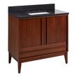 36" Sybill Mahogany Vanity - Outlet - Rect undermount - Washed Walnut - Black Quartz - 3 Hole, , large image number 0