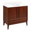 36" Sybill Mahogany Vanity - Outlet - Rect undermount - Washed Walnut - FW Quartz - 3 Hole, , large image number 0