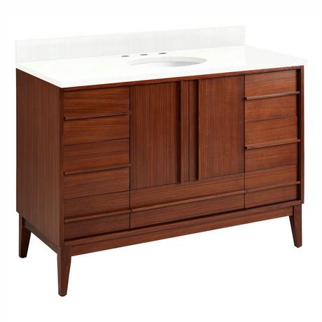 48" Sybill Mahogany Vanity - Outlet - Undermount Sink - Washed Walnut