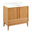 36" Sybill Vanity - Outlet - Undermount - Natural Teak - FW Quartz - 3 Hole, , large image number 0