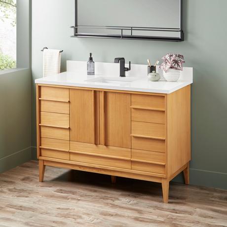 48" Sybill Vanity - Outlet - Rect Undermount - Natural Teak