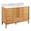 48" Sybill Vanity - Outlet - Undermount - Natural Teak - Carrara Marble - 3 Hole, , large image number 0