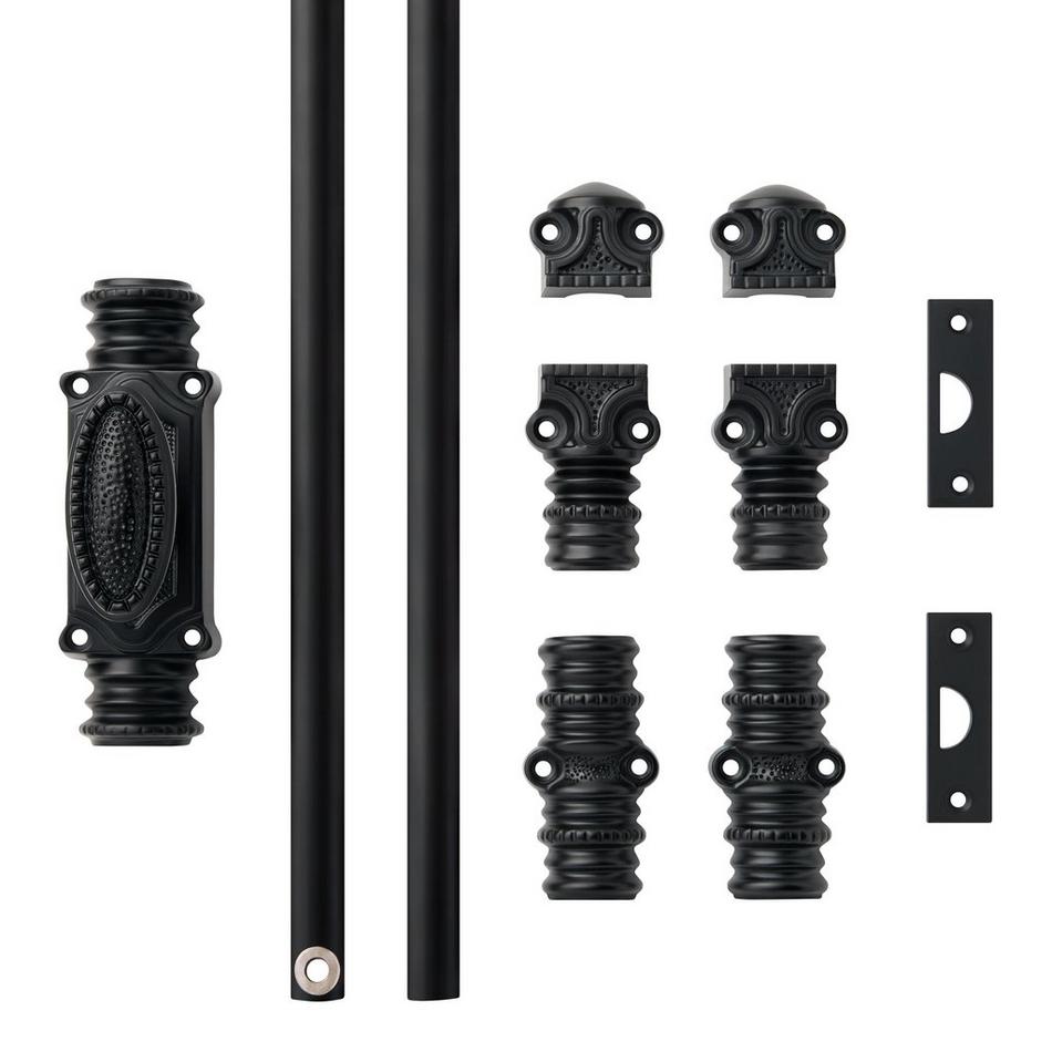 Aldemer Brass Door Cremone Bolt - Matte Black, , large image number 4