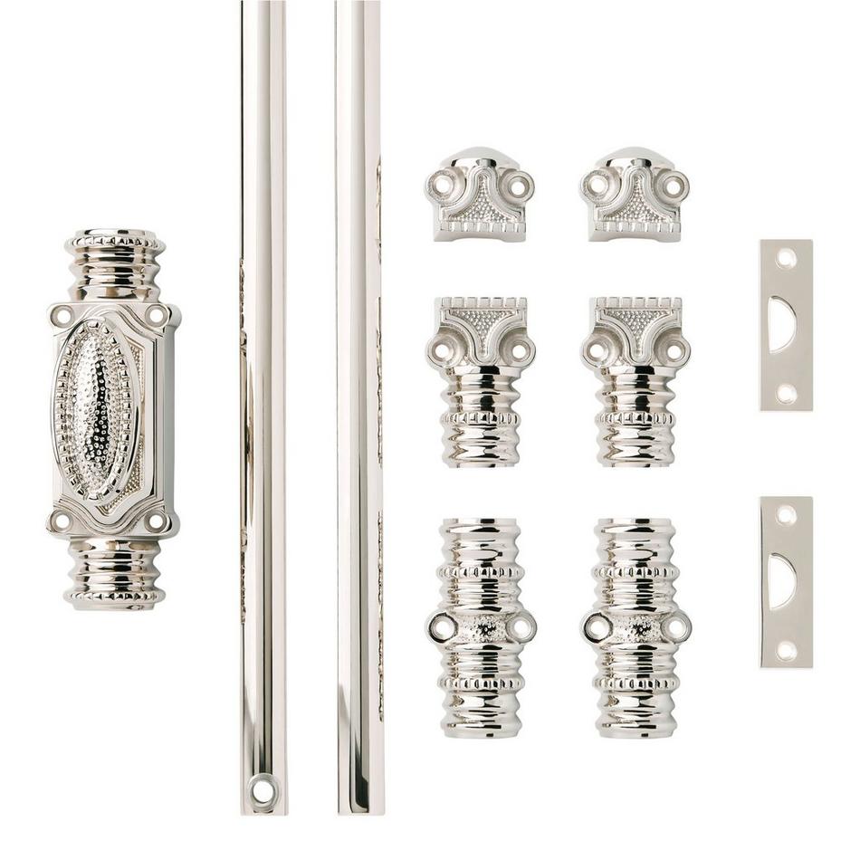 Aldemer Brass Door Cremone Bolt - Polished Nickel, , large image number 4