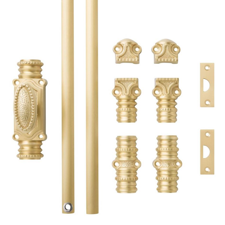 Aldemer Brass Door Cremone Bolt - Satin Brass, , large image number 4