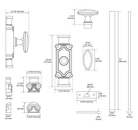 Corabel Brass Cremone Bolt