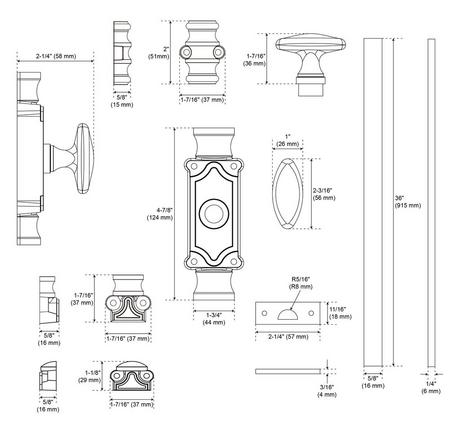 Corabel Brass Cremone Bolt