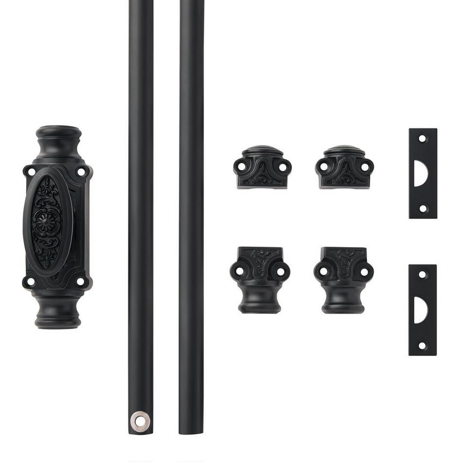 Helmina Brass Cabinet Cremone Bolt - Matte Black, , large image number 3