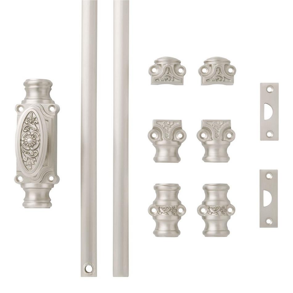 Helmina Brass Window Cremone Bolt - Brushed Nickel, , large image number 4