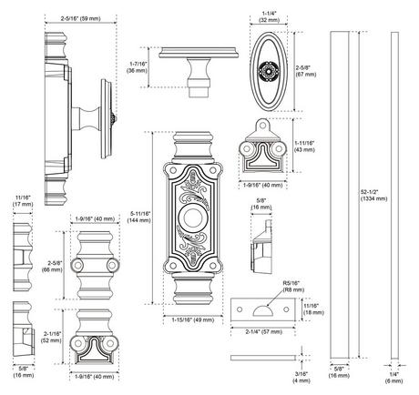 Helmina Brass Cremone Bolt
