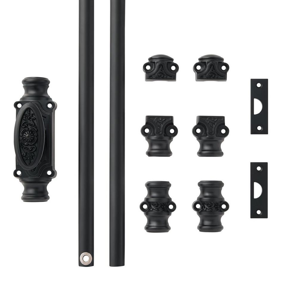 Helmina Brass Door Cremone Bolt - Matte Black, , large image number 4