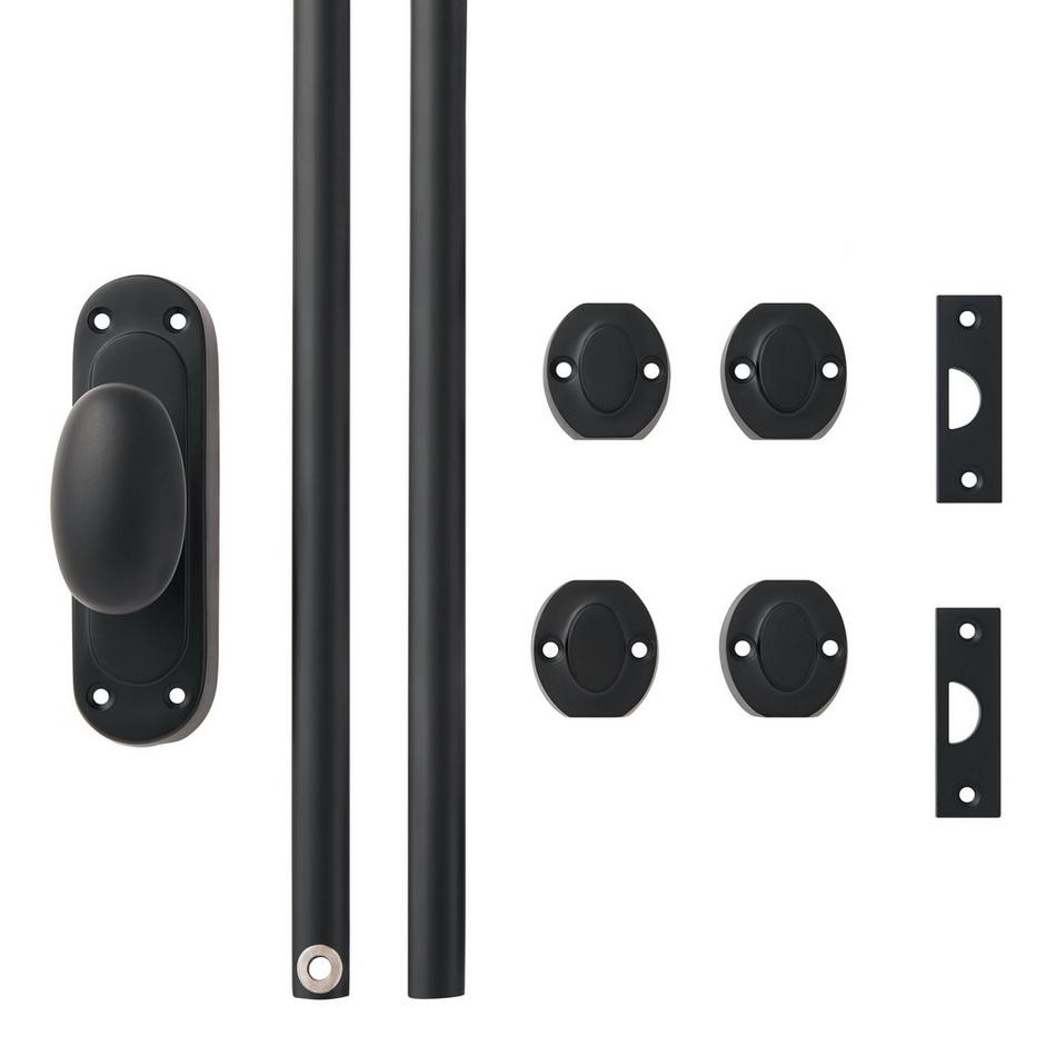 Odette Brass Cabinet Cremone Bolt - Matte Black, , large image number 3