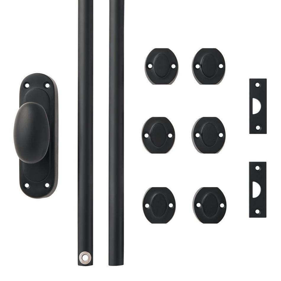 Odette Brass Door Cremone Bolt - Matte Black, , large image number 4