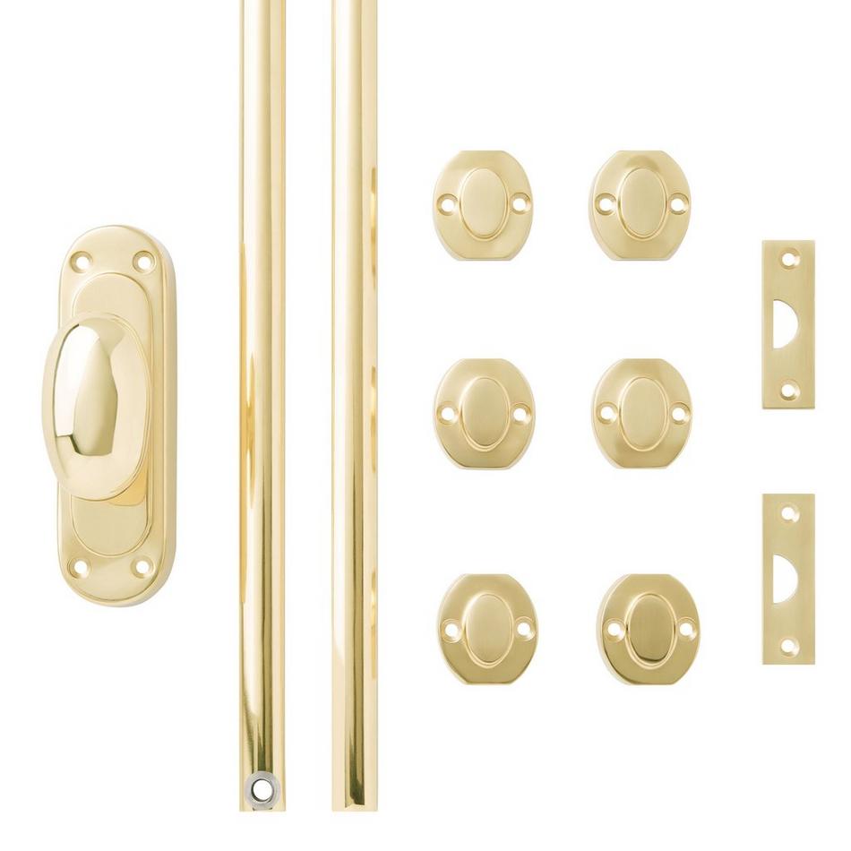 Odette Brass Door Cremone Bolt - Polished Brass, , large image number 4