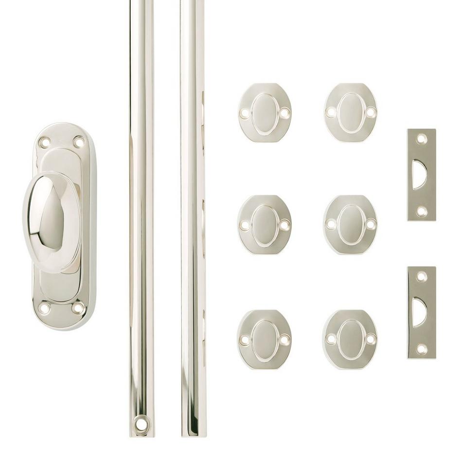 Odette Brass Door Cremone Bolt - Polished Nickel, , large image number 4