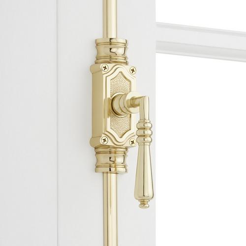 Romlain Brass Cabinet Cremone Bolt - Right Hand - Polished Brass