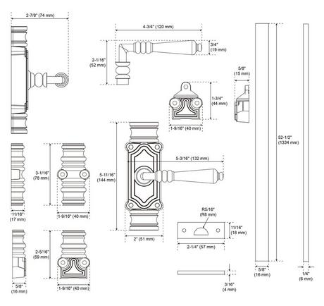 Romlain Brass Cremone Bolt