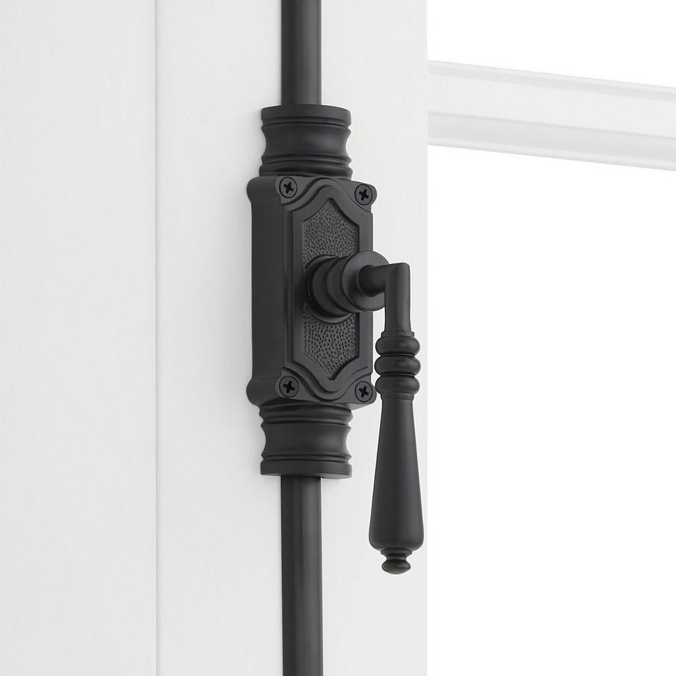 Romlain Brass Door Cremone Bolt - Right Hand - Matte Black, , large image number 0