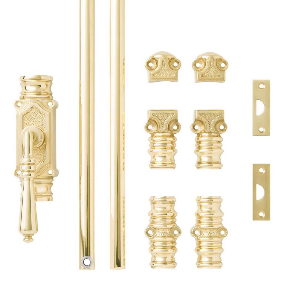Romlain Brass Door Cremone Bolt - Right Hand - Polished Brass, , large image number 4