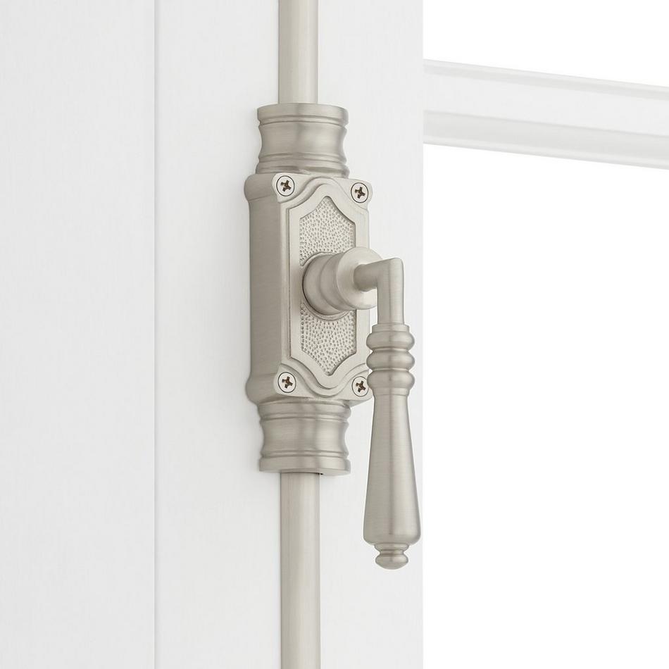 Romlain Brass Door Cremone Bolt - Right Hand - Brushed Nickel, , large image number 0