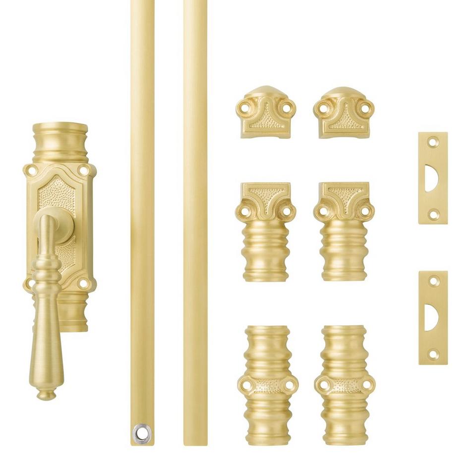 Romlain Brass Door Cremone Bolt - Right Hand - Satin Brass, , large image number 4