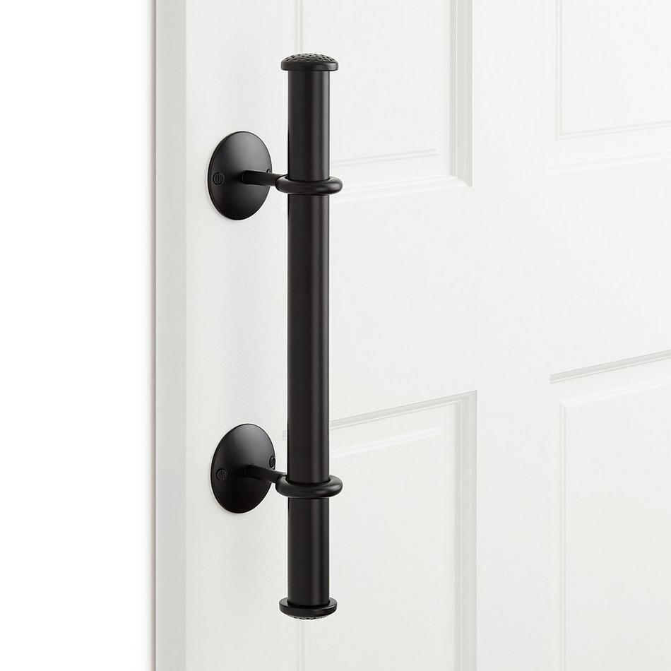 Griswald Brass Pipe Door Pull - Matte Black, , large image number 0