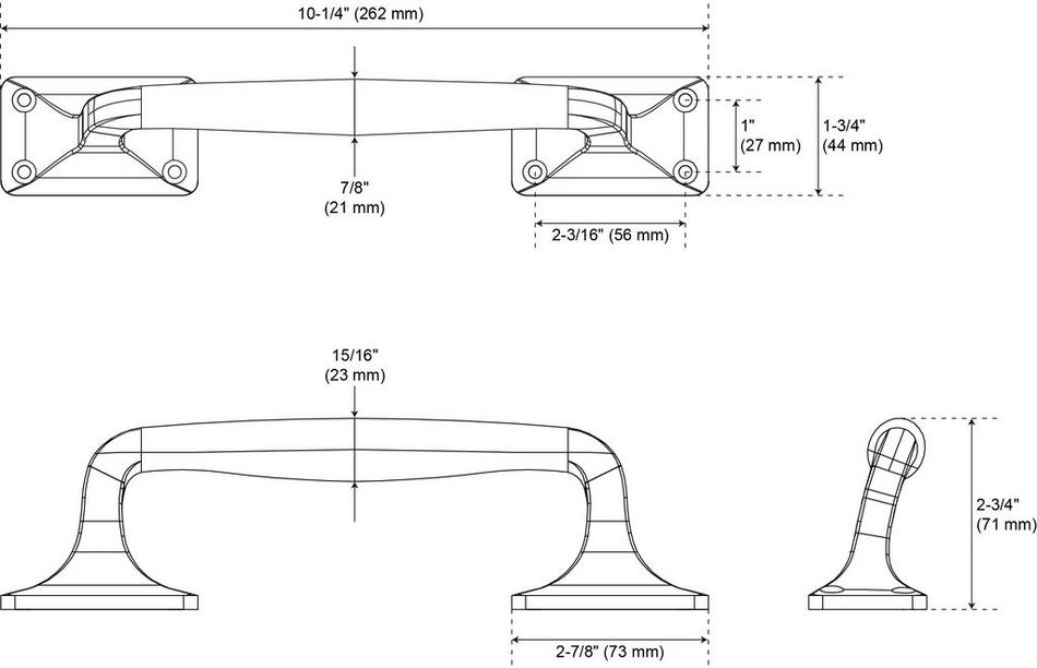 Galdin Brass Offset Door Pull - Matte Black, , large image number 2