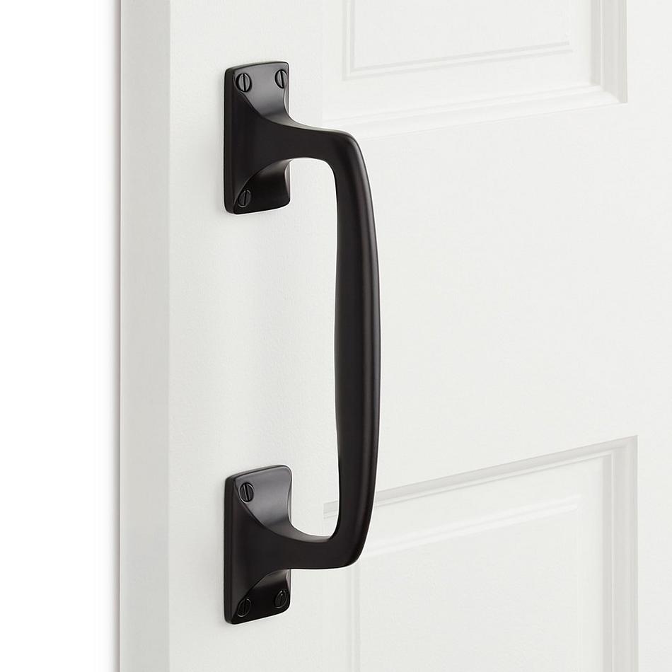 Galdin Brass Offset Door Pull - Matte Black, , large image number 0