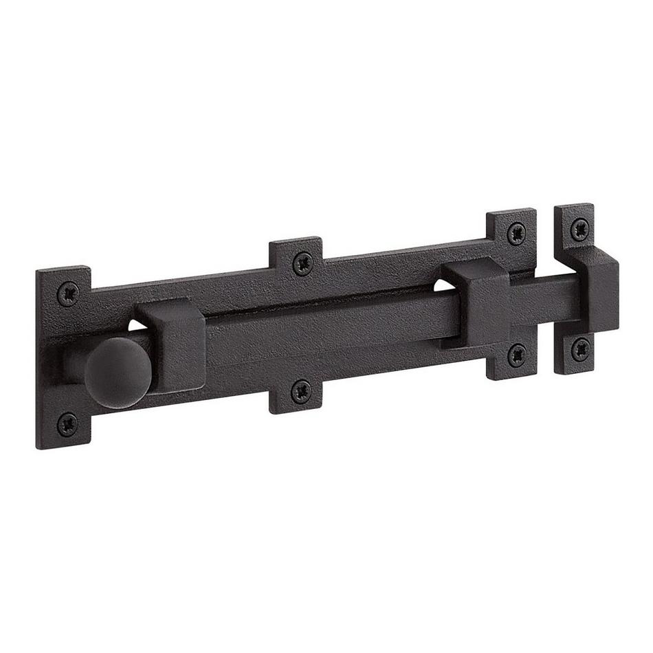 8-1/4" Norfare Cast Iron Dual-Mount Slide Bolt - Black Powder Coat, , large image number 1