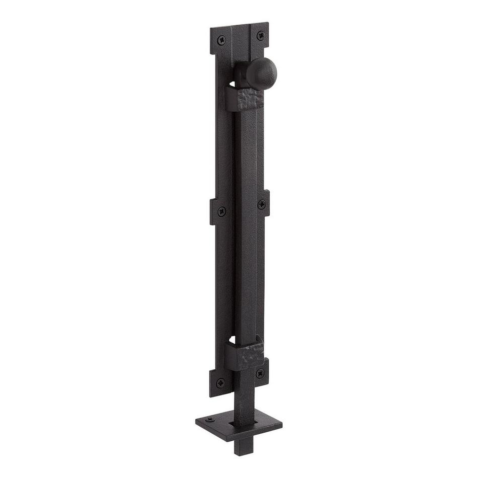 12" Norfare Cast Iron Dual-Mount Slide Bolt - Black Powder Coat, , large image number 2