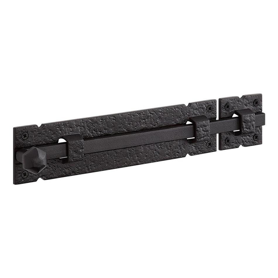 12" Antura Cast Iron Dual-Mount Slide Bolt - Black Powder Coat, , large image number 1