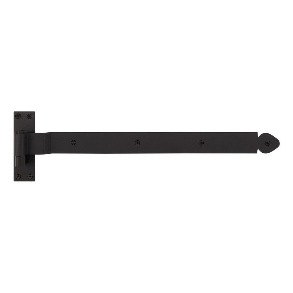 24-1/4" Leerwin Iron Reversible Handing Strap Hinge with Pintle - Black Powder Coat, , large image number 0