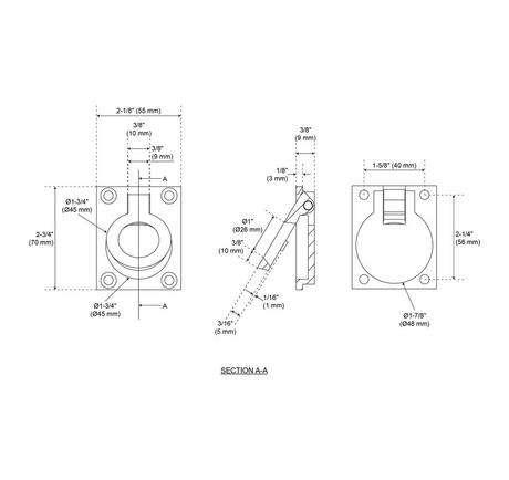 Eldora Brass Recessed Pocket Door Ring Pull