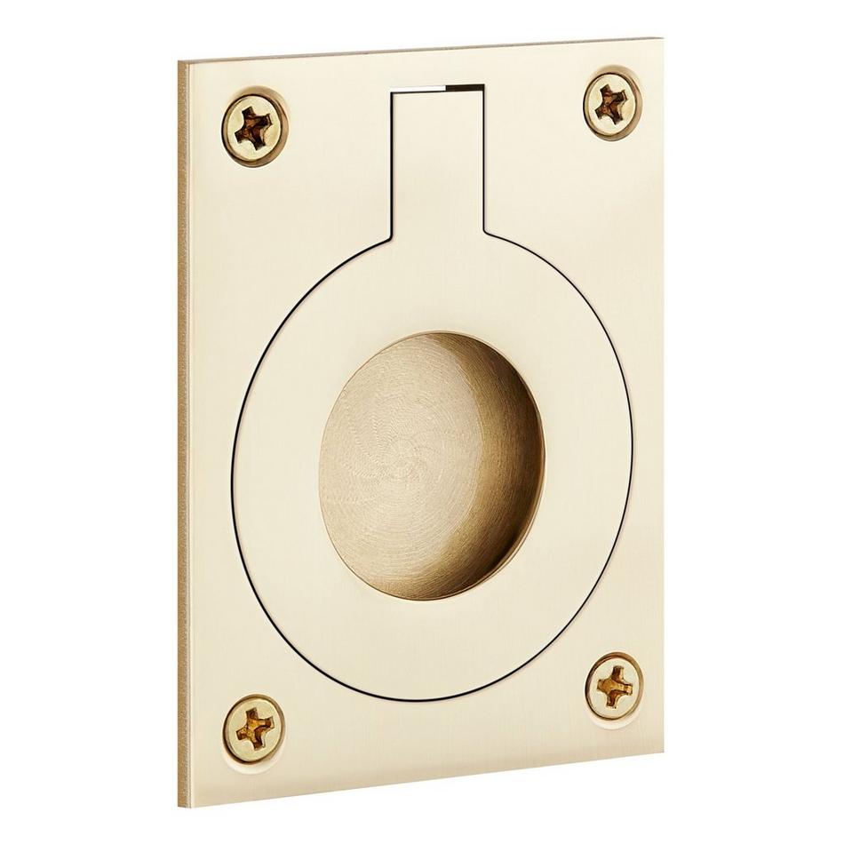 2-1/8" Eldora Brass Recessed Pocket Door Ring Pull - Polished Brass, , large image number 0