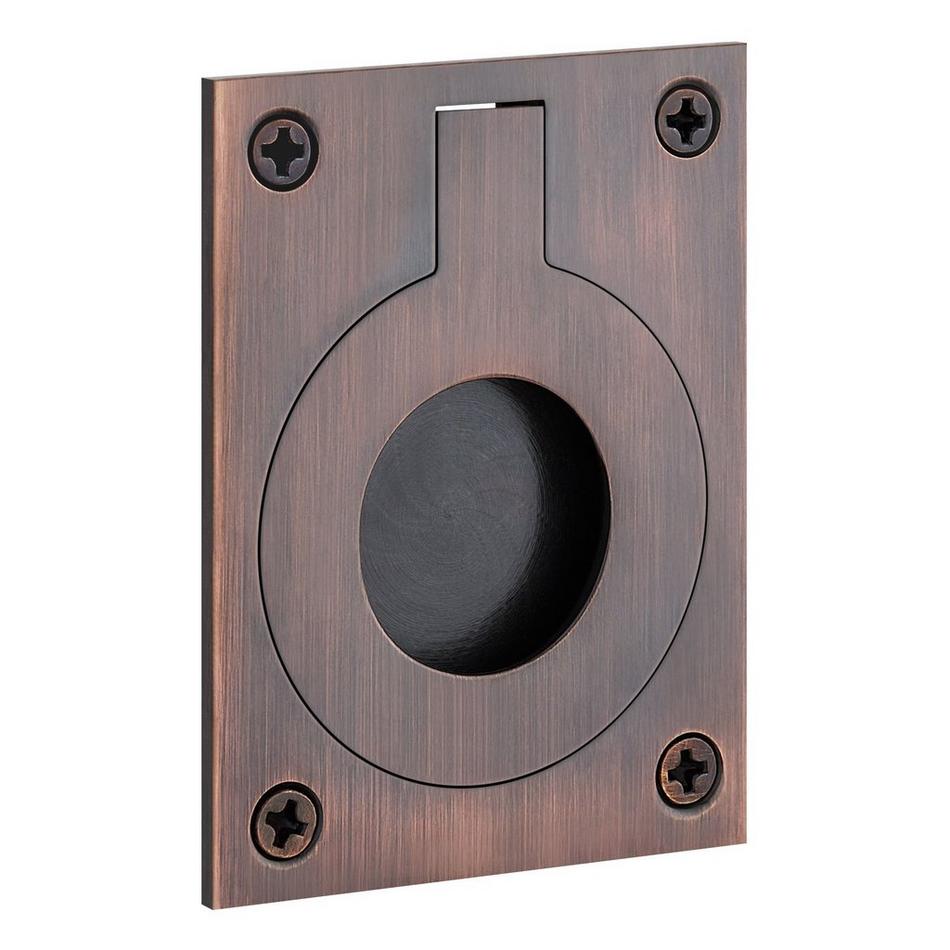 2-1/8" Eldora Brass Recessed Pocket Door Ring Pull - Oil Rubbed Bronze, , large image number 0