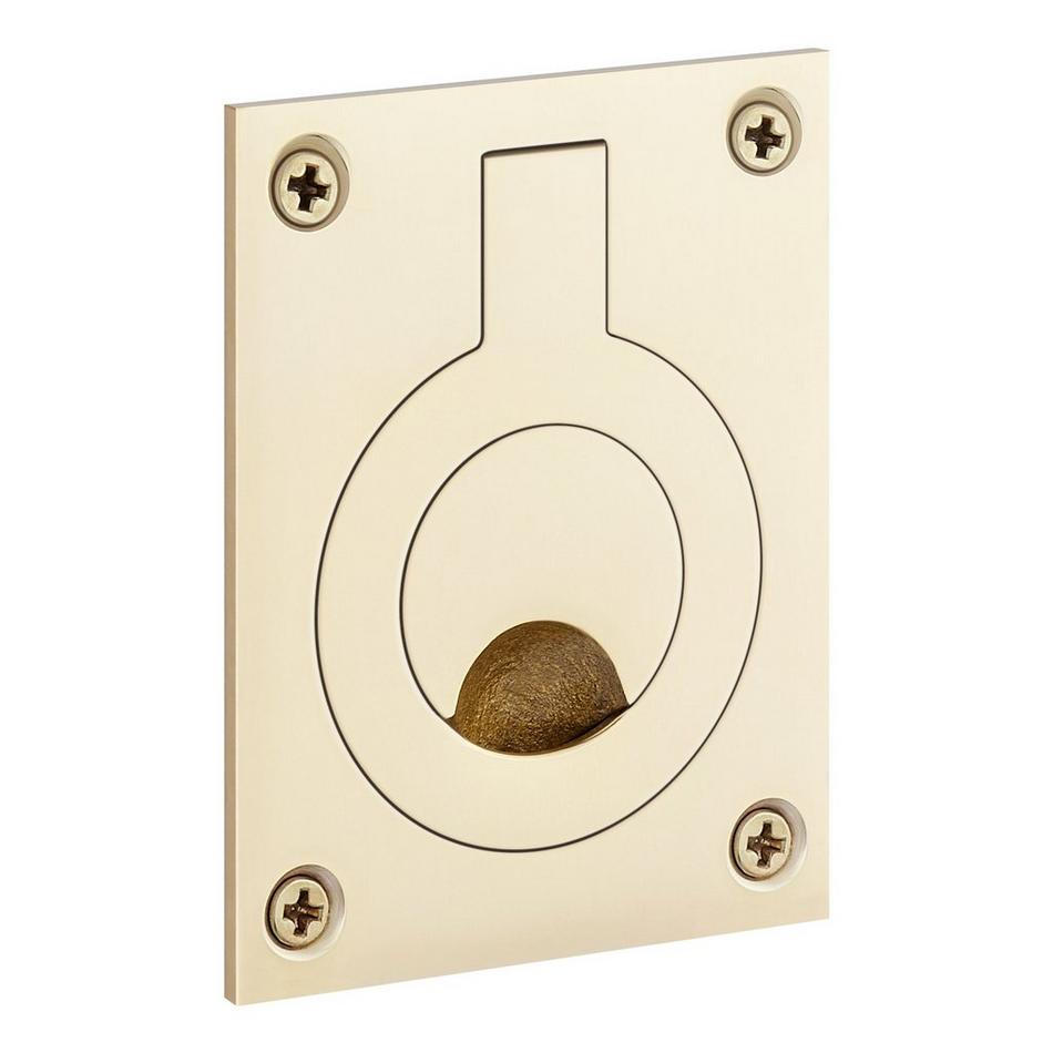 Evandrus Brass Recessed Pocket Door Ring Pull, , large image number 0