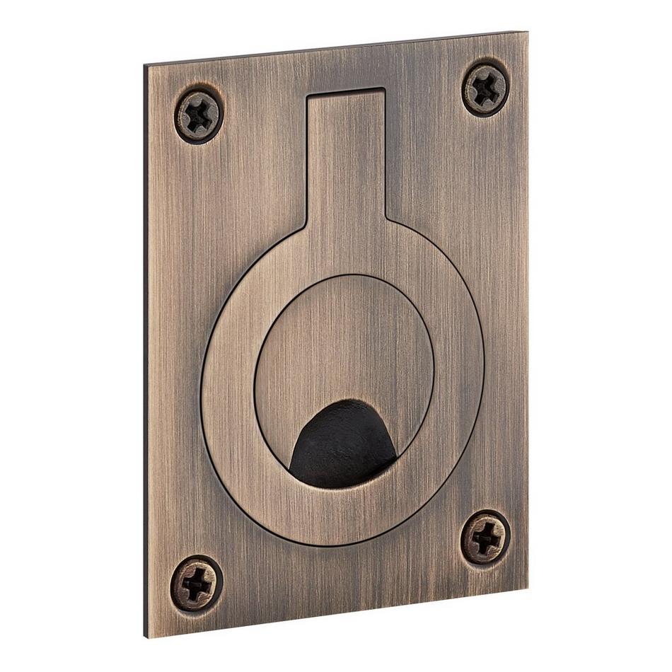 Evandrus Brass Recessed Pocket Door Ring Pull, , large image number 1