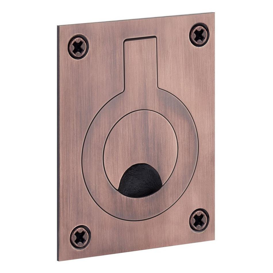 Evandrus Brass Recessed Pocket Door Ring Pull, , large image number 2