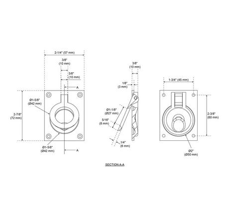 Evandrus Brass Recessed Pocket Door Ring Pull