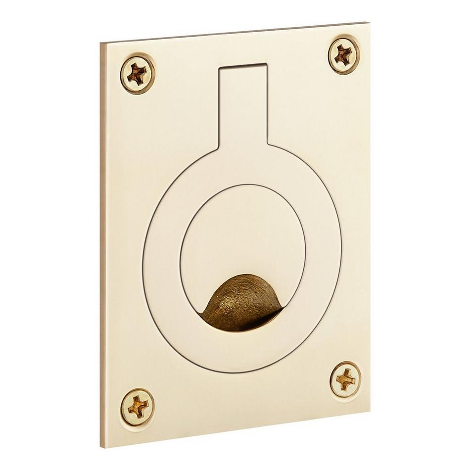 2-1/4" Evandrus Brass Recessed Pocket Door Ring Pull - Polished Brass, , large image number 0