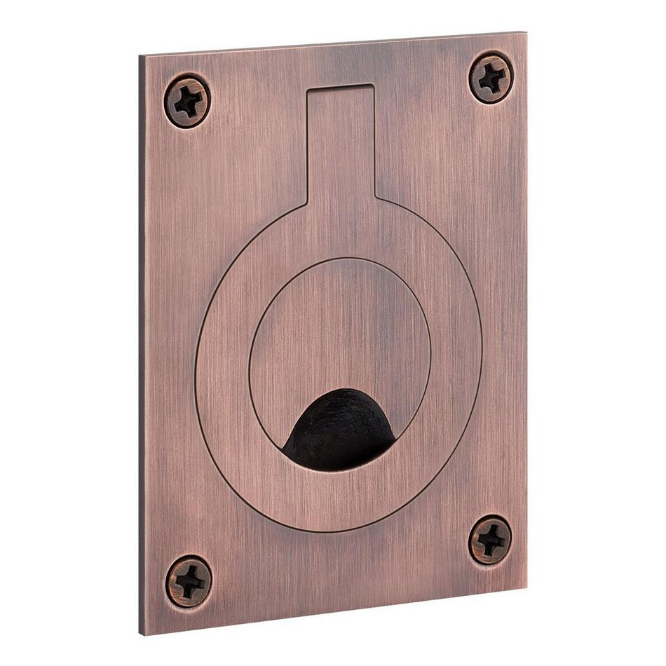 2-1/4" Evandrus Brass Recessed Pocket Door Ring Pull - Oil Rubbed Bronze, , large image number 0