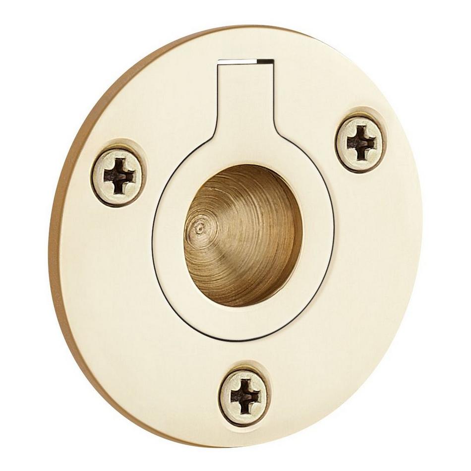 Elowen Brass Recessed Pocket Door Ring Pull, , large image number 0