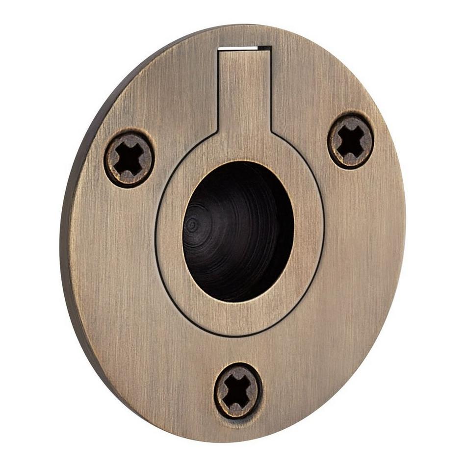 Elowen Brass Recessed Pocket Door Ring Pull, , large image number 1