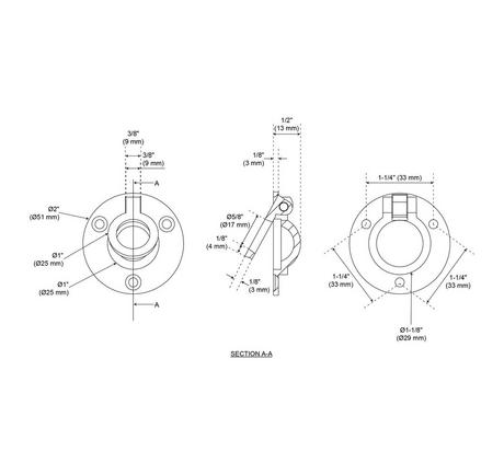 Elowen Brass Recessed Pocket Door Ring Pull